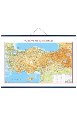 Türkiye Fiziki Siyasi Haritası 70x100 Çift Taraflı Çıtalı ürün fotoğrafı