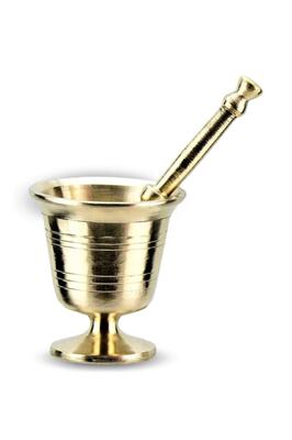 Sarı Pirinç Döküm Havan Ve Tokmak No:3 (boy: 12 Cm) ürün fotoğrafı