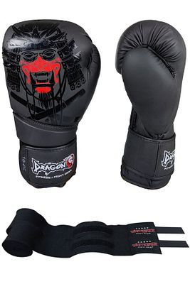 Yakuza Boks Eldiveni Muay Thai Kick Boks Eldiveni Ve Whiteface Boks Bandajı 2’li Set ürün fotoğrafı