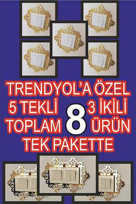 Pleksi Priz Çerçevesi 8'li Set ürün fotoğrafı