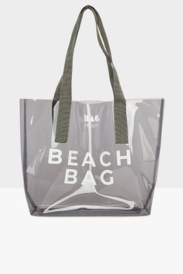 Gri Kadın Beach Bag Baskılı Şeffaf Plaj Çantası M000007257 ürün fotoğrafı