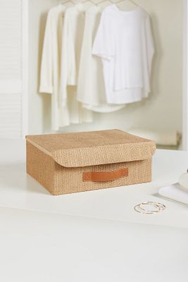 Jüt Kapaklı Dolap Çekmece İçi Takı Çamaşır Katlanır Saklama Kutusu Organizer 30x23x11 ürün fotoğrafı