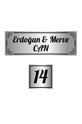 Metal 2'li Set Kapı Isimliği, Kapı Numarası, Kapı Isimlik ürün fotoğrafı