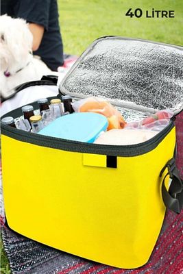 Termal Çanta Termos Çanta Piknik Kamp Çantası Sıcak Ve Soğuk Tutan Çanta 40 Litre ürün fotoğrafı