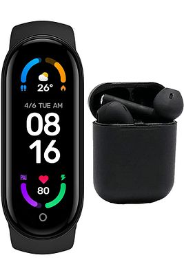 M4 Akıllı Bileklik I12 Siyah Bluetooth Kulaklık Ios Android Uyumlu Set ürün fotoğrafı