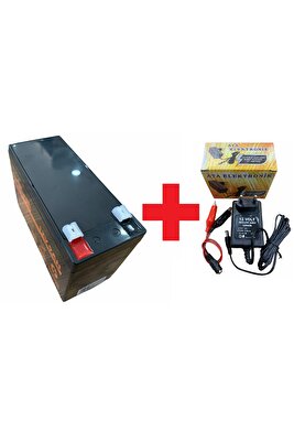 Çocuk Akülü Araba Için 12 Volt 9 Amper Kuru Tip Akü Ve Akü Pil Şarj Cihazı Adaptörü Hazır Set 1a ürün fotoğrafı