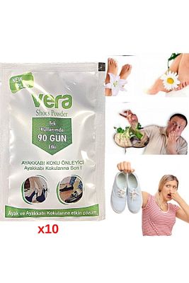 Vera Ayak Kokusu Giderici Ayakkabı Içi Koku Önleyici 10 Paket X10gr ürün fotoğrafı