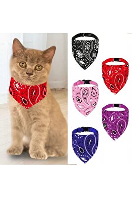 Evcil Hayvan Kedi Boyun Tasması Yakalık Önlük Fular No 210 Kırmızı ürün fotoğrafı