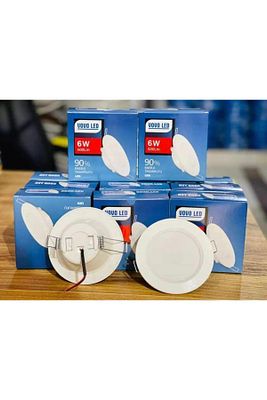 ( 1 Adet ) 6 Watt Led Spot Lamba Beyaz Kasa 6500k Beyaz Işık ( Delik Çapı 6,5 Cm ) ürün fotoğrafı