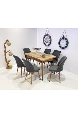 6 Kişilik Açılır Masa Sandalye Takımı Mutfak Masası Takımı Salon Masası Yemek Masası Masa Takımı ürün fotoğrafı
