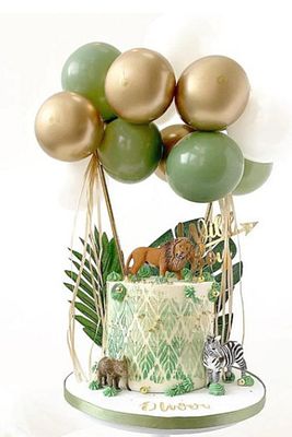 Adaçayı Küf Yeşili Balonlu Pasta Süsü ürün fotoğrafı