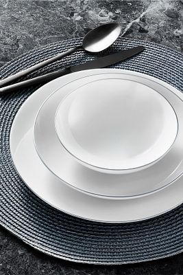 Atina 18 Parça 6 Kişilik Bone Yemek Takımı Gümüş ürün fotoğrafı