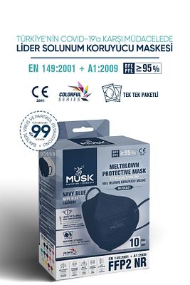 FFP2 MASKE LACİVERT 10 ADET ürün fotoğrafı