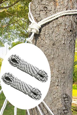 Cord Hamak Salıncak Taşıyıcı Asma Seti Iskota Kamp Piknik Bahçe Hamak Beşik Bağlama Ipi 2 Li Set ürün fotoğrafı