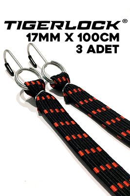 Bagaj Lastiği Kancalı Lastik Yassı Kırmızı 1.7cmx100cm 3 Adet ürün fotoğrafı