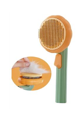 Kedi Köpek Tüy Toplayıcı Tarak, Otomatik Temizlenen Tuşlu Evcil Hayvan Fırçası ürün fotoğrafı