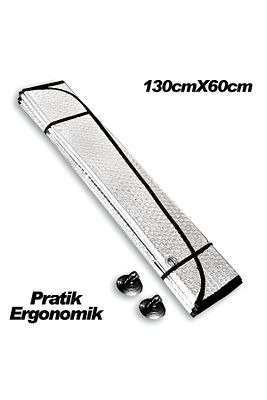 Araba Ön Cam Güneş Şemsiyesi Araç Içi Cam Vantuzlu Katlanır Güneşlik Koruyucu Perde 130 Cm X 60 Cm ürün fotoğrafı