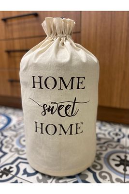 Krem Damacana Kılıfı Home Sweat Home Baskılı Pamuk ürün fotoğrafı