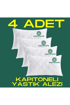 4 Adet Kapitoneli Yastık Alezi Yastık Koruyucu Yastık Kılıfı Pamuklu Kumaş ürün fotoğrafı