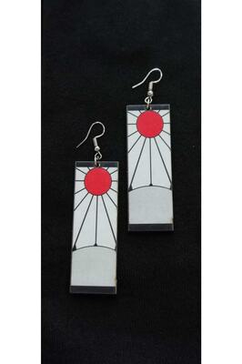 Demon Slayer: Kimetsu No Yaiba Tanjiro Küpe Hediyelik Süs Aksesuar Şık Takı Eşya ürün fotoğrafı