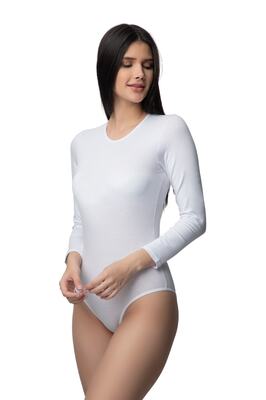 306 Özlem Kadın Kancalı Uzun Kollu Bodysuit ürün fotoğrafı