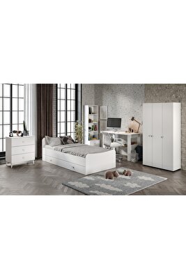 Selen Çocuk Odası Takımı Beyaz - 5 Parçalı Tamamı 1. Kalite Mdf ürün fotoğrafı
