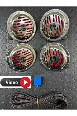12v Hella Tip Büyük Kafa Didit Korna 2 Takım + Titretici Role Set Minibüsçü Kornası Sütçü Kornası ürün fotoğrafı