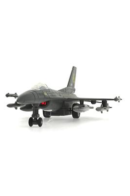 Çek Bırak Metal F-16 Benzeri Gri Savaş Uçağı Sesli Işıklı ürün fotoğrafı