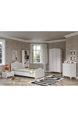 Mdf Zebra Çocuk Odası 5 Parça Set Beyaz %100 Mdf ürün fotoğrafı