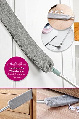 Pratik Mikrofiber Başlıklı Girintili Yüzey Dip Köşe Raf Temizleme Sihirli Toz Alma Fırçası ürün fotoğrafı