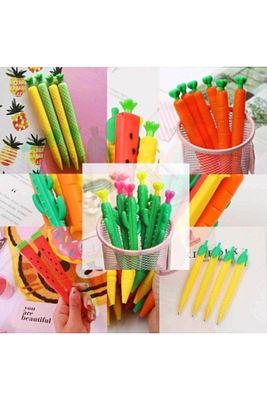 5'li 0.7 Uçlu Versatil Kalem Seti Kaktüs Karpuz Mısır Ananas Havuç ürün fotoğrafı