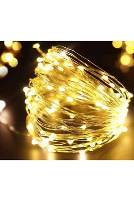 5 Metre Günışığı Ramazan Bayramı Işığı Süsü Peri Led Işık Sarı Işıklı Dekoratif Pilli Ledli Lamba ürün fotoğrafı