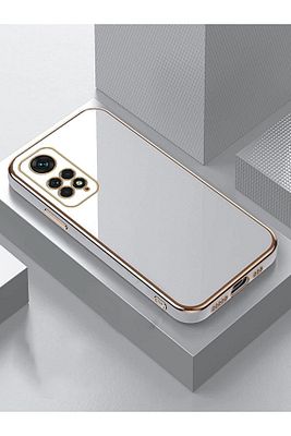 Redmi Note 11 Pro & 12 Pro 4g Kılıf Parlak Kenarlı Altın Işlemeli Kamera Korumalı Kapak ürün fotoğrafı