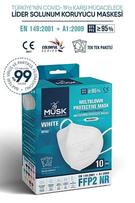 FFP2 Ce ve Iso Sertifikalı 10 Adet Maske ürün fotoğrafı