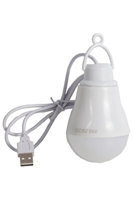 Power Master Usb Kablolu 5 Watt Beyaz Led Ampul %90 Enerji Tasarrufu Renkli ürün fotoğrafı