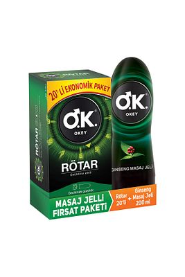 Rötar Geciktiricili 20'li Prezervatif Ginseng Masaj Jeli 200 ml ürün fotoğrafı