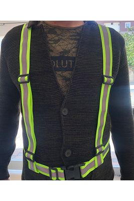 Yeşil Reflektörlü Motosiklet Scooter Ve Bisiklet Pratik Ikaz Yeleği ürün fotoğrafı