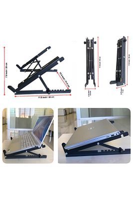 Katlanabilir, Çelik Laptop Standı Soğutucu Notebook Dizüstü Tablet Macbook, Tüm Ekranlarla Uyumlu ürün fotoğrafı