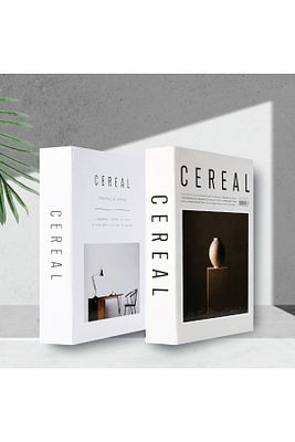 2'li Cereal Vazo & Masa Dekoratif Kitap Kutu ürün fotoğrafı