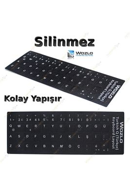 Laptoplar Için Türkçe (q) Klavye Sticker Siyah ürün fotoğrafı