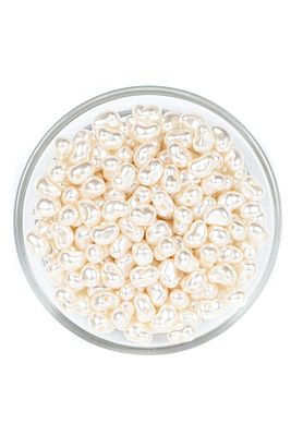 25 gram ( 120 Adet )- Krem Renk Yamuk Inci Boncuk, Lüks Barok Yamuk Inci, ürün fotoğrafı