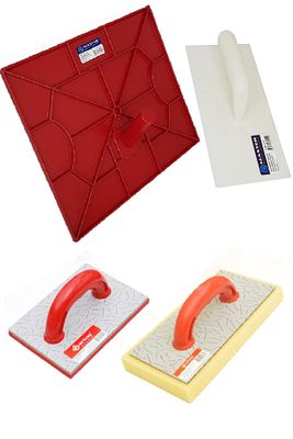 Sıvacı Seti 4 Parça - Kısa Tirfil + Sıva Küreği + Kaleterasit Mala + Süngerli Mala ürün fotoğrafı