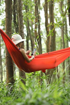 Hamak-Hafif ve pratik, kamp hamağı (Turuncu Renk) ürün fotoğrafı