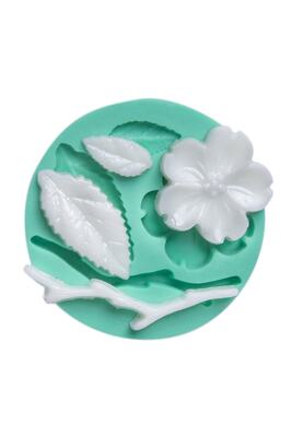 Dallı Yapraklı Çiçek Silikon Kalıbı ürün fotoğrafı