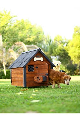 Isı Yalıtımlı Ahşap Köpek Kulübesi (MEDIUM) ürün fotoğrafı