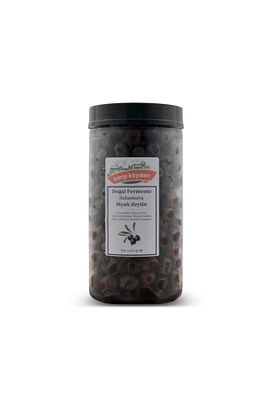 Taş Baskı Doğal Fermente Salamura Siyah Zeytin (1000GR - PET KAVANOZ) ürün fotoğrafı
