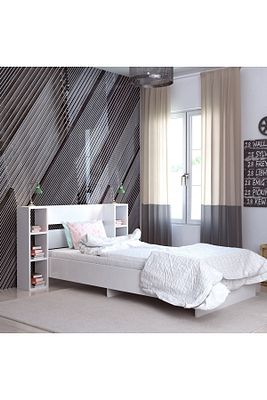 Smart 90x190 Ölçülerinde Yatak Uyumlu Raflı Tek Kişilik Karyola, Beyaz - Smart ürün fotoğrafı
