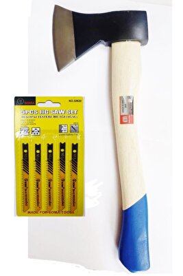 Makroyapı Tahta Saplı Balta Nacak Çekiç Balta 600 Gr Ve Soma Dekupaj Ucu 1 Pkt ürün fotoğrafı