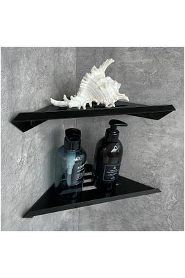 2 Katlı Banyo Için Köşeli Metal Raflar. 2 Adet Ayarla ürün fotoğrafı