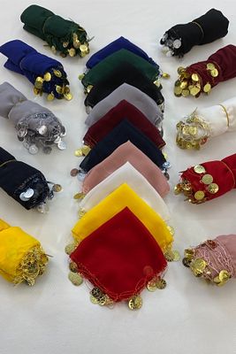 Karışık Renk Şifon Gelin Damat Halay Mendili, Hediye Mendil 10 Adet, Düğün Kına Sünnet Nişan Sünnet ürün fotoğrafı